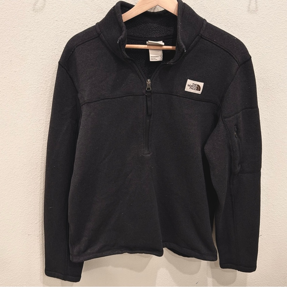The‎ North Face | Gordon Lyons Quarter-Zip Fleece Pullover | Black Men's Medium - Picture 3 of 7